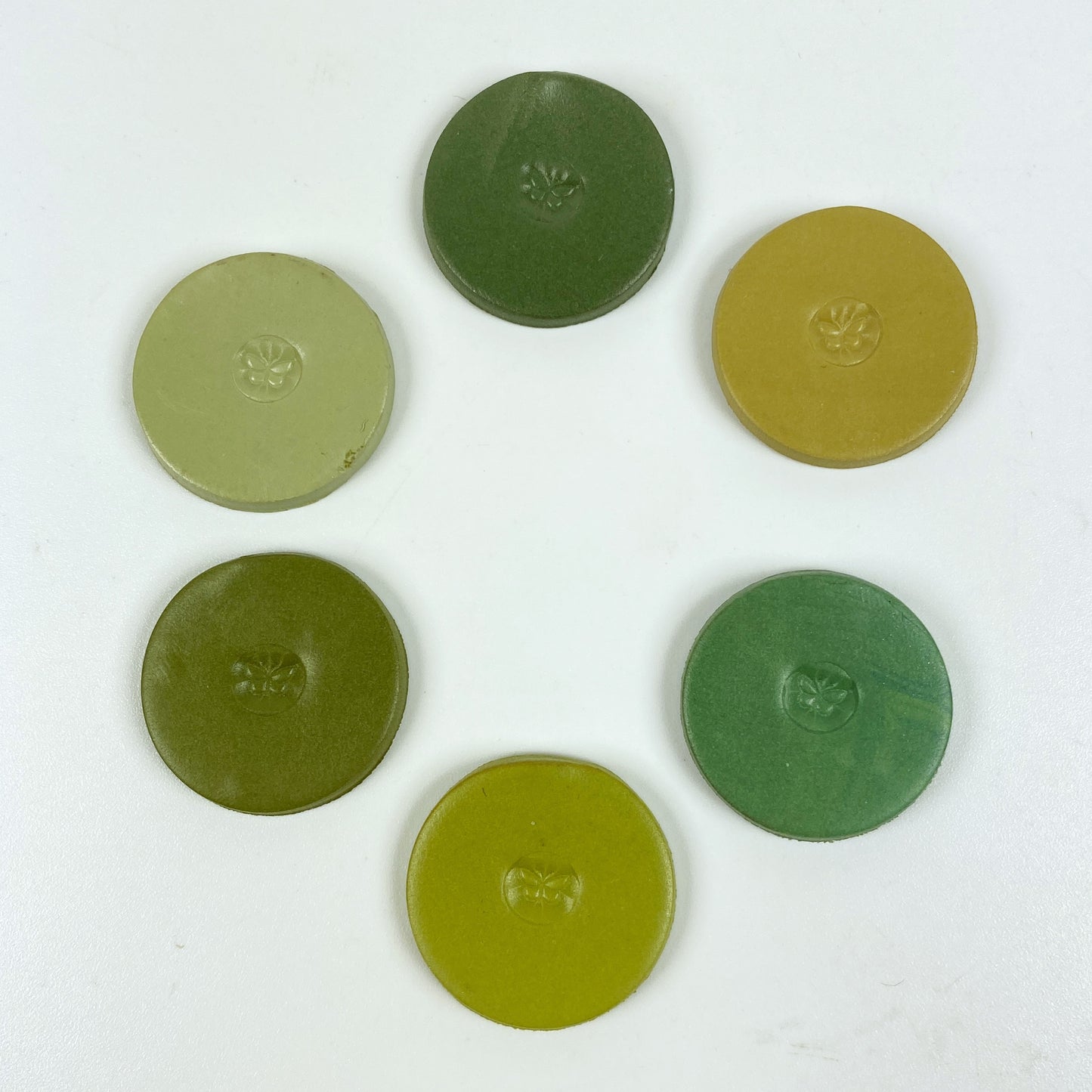 Winter Garden Palette Polymer Clay Color Mixing Tutorial sample color discs in a circle
